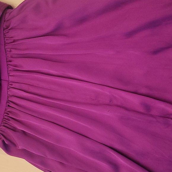 White by Vera Wang Medium Purple One Shoulder Gown with Slit - Picture 10 of 16